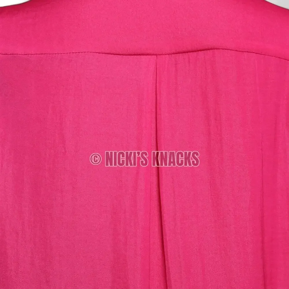 Joie Finnegan Pink Satin Blouse Sleeveless V Neck Button Front Tunic Top Size XS